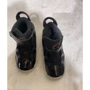 Nike Air Jordan 6 Rings TD Bred Black Red 323420-062 Toddler 10c Preowned